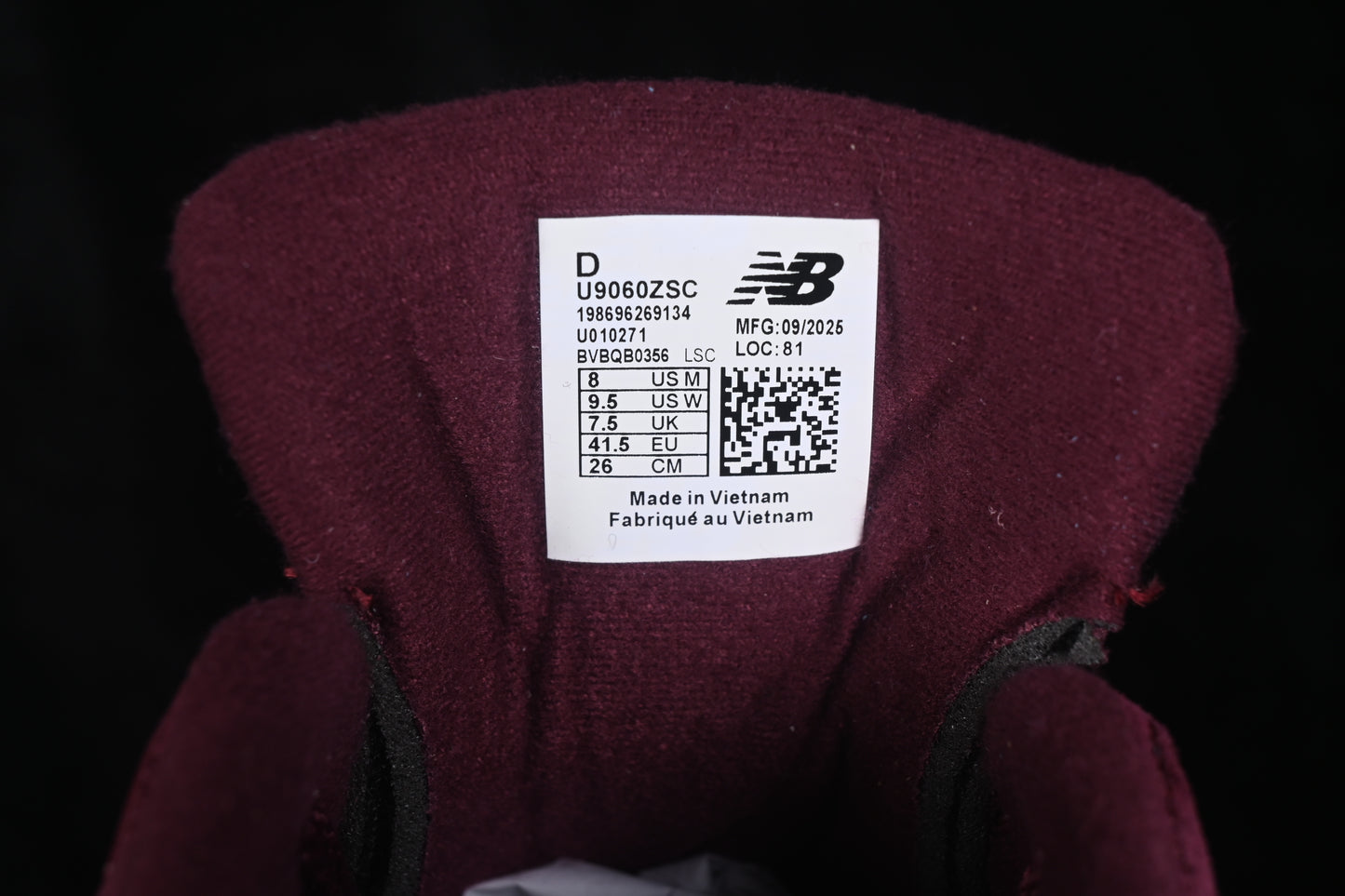 New Balance 9060 Burgundy U9060ZSC