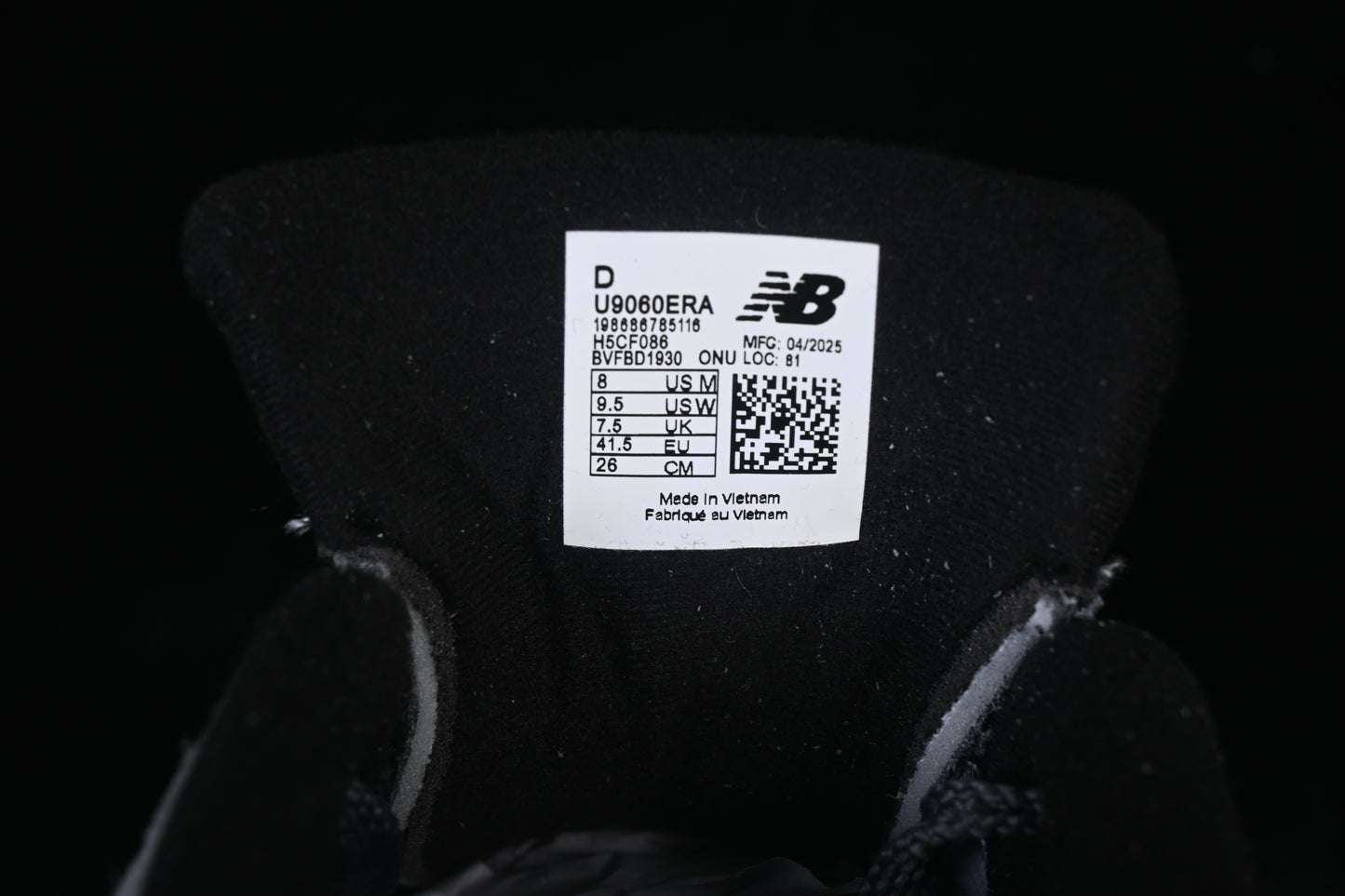 New Balance 9060 Black/Grey U9060ERA